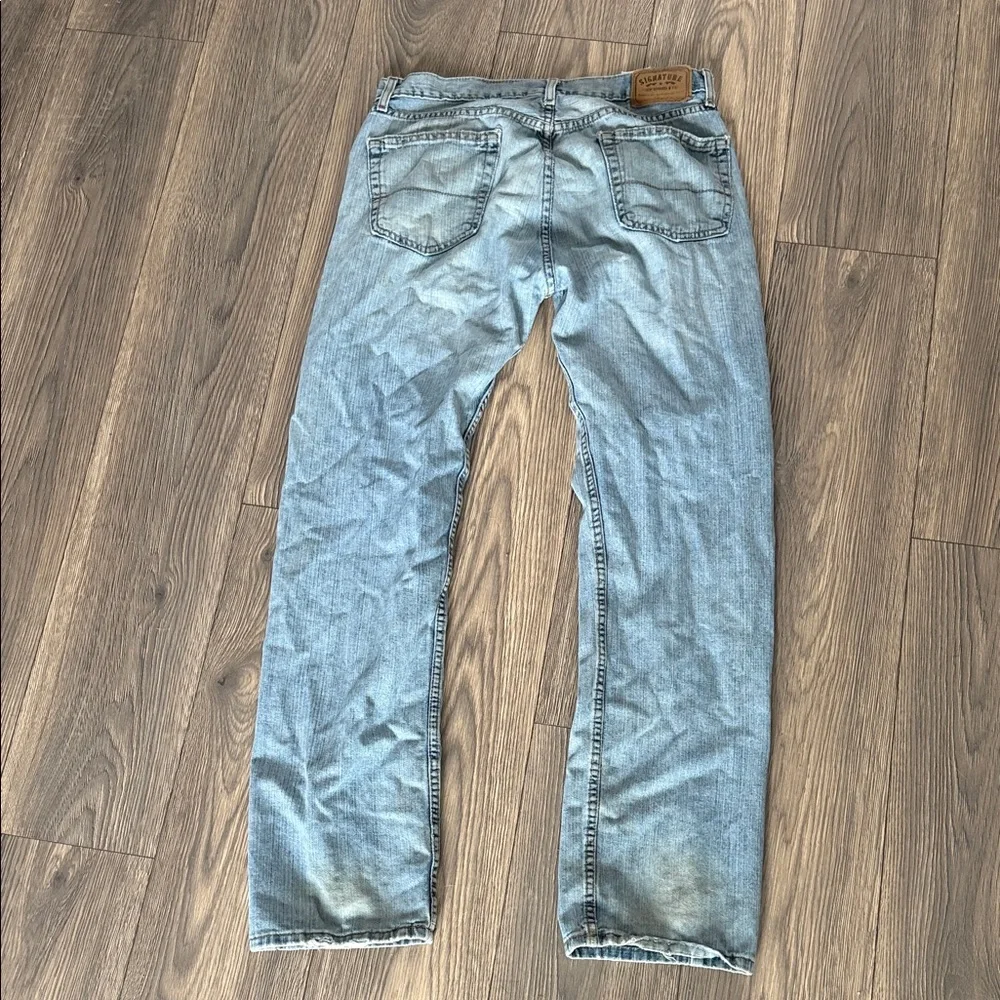 Levi's Light Blue Straight Jeans with Distressed Details